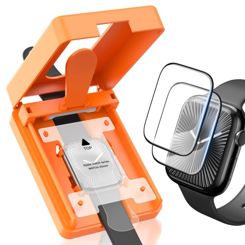 §X-IT Apple Watch Series 9/8/7 41mm フィルム ガイド枠付き 対応 アップルウォッチ 9/8/7用 保護フィルム 自動除塵 黒縁全面保護 高透過率 高感度タッチ 気泡防止 指紋防止 傷防止 耐沖撃 貼り付