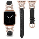 コンパチブル Apple Watch バンド/アップルウォッチ バンド 38mm 40mm 41mm レディース 女性 あっぷるうぉっちC型キラキラ本革 レザー...