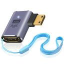Duttek L型Mini HDMI to HDMI延長アダプター, 8K HDMIミニ HDMI2.1変換アダプター Mini HDMI(オス) to HDMI(メス) 延長アダプタ金メッキコネクタ 8K@60Hz, 4K@144Hz, 2K@240Hz HDR対応(右向き)
