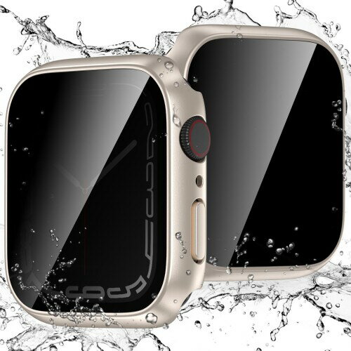 GEITOO for アップルウォッチ7/8/9 カバー 41mm 対応 Apple Watch Series 7/8/9 防水 ケース のぞき見防止 保護フィルム 装着簡単 全面保護 対応 iWatch 41 mm シリーズ7/8/9 光沢のローズゴールド