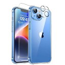 seninhi 対応 iPhone 13 ケース クリア TPU 米軍MIL規格 黄ばみ防止 散熱加工 高透過率 全面保護 9H硬度 耐衝撃 指紋防止 アイフォン 13 用 カバー 6.1インチ ガラス 保護フィルム レンズフィルム B