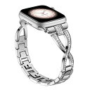 Missair コンパチブル アップルウォッチバンド キラキラ 金属バンド 45mm 44mm 42mm 女性 Apple watch バンド ステンレス ライ...