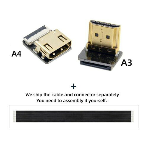 CY コード 超スリムダウン アングル HDMI オス - HDMI メス延長 FPC フラット ケー...