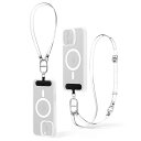 (CYRILL) by Spigen チャーム?ストラップ クロスボディ プレミアム ビーガンレザー ユニバーサル携帯ストラップ クロスボディリストレットストラップ ショルダー (透明)