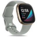 楽天まばし商店コンパチブル with Fitbit Versa 3 バンド fitbit versa 4用ベルト Fitbit Sense バンド 交換ベルト, 女性&男性用ソフトシリコン調整可能交換リストバンド （グレー ，Small）