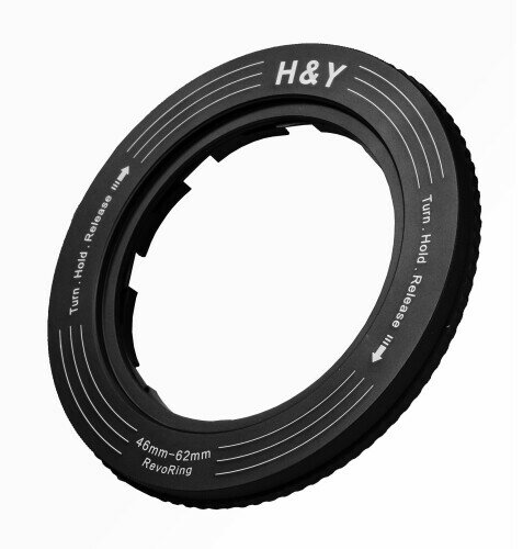 楽天まばし商店H&Y ステップアップリング REVORING 46-62mm ブラック レボリング フィルター径変換アダプター 67mmフィルター用 可変式 RS62