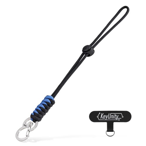 (KeyUnity) 携帯ストラップ 手首 カラビナ付き KC01 スマホストラップ 編み込み バイカラー おしゃれ ..