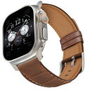 (SCINYMC) レザーウルトラバンド コンパチブル Apple Watch Ultra 2バンド 49mm 46mm 45mm 44mm 42mm、レザーア...