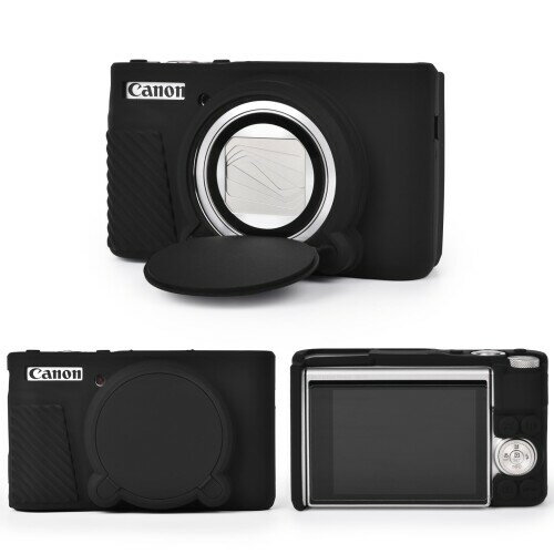 Other - kinokoo SX740/SX730 ケース Canon Powershot SX740/SX730 HSデジタルカメラ用 シリコン保護カバー 取り外し可能なレンズカバー付き 滑り止め&傷防止（ブラック）