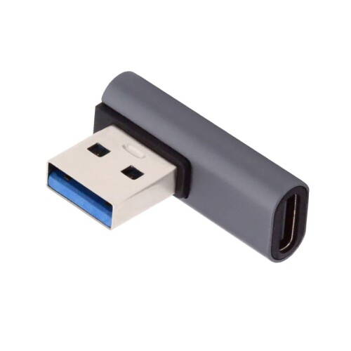 chenyang CY USB C - USBアダプター USB 3.1 Type C メス - USB 3.0 Type A オス データ OTG 電源アダプター ノートパソコン デスクトップ ロープロファイル 左角度