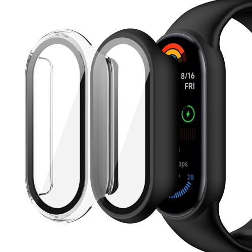 Xiaomi smart band9 カバー MoKo シャオミバンド9 保護ケース シャオミスマートバンド 全面保護 PCケース 強化ガラスフィルム キズ防止 耐衝撃 高透光率 操作スムーズ 防塵 指紋防止 装着簡単