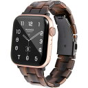 HEYOZURY Apple Watch 7 バンド 樹脂 45mm 44mm 40mm 41mm 38mm 42mm、ステンレス鋼バックル付き 軽量樹脂 互換性 交換バンド iWatch バンド Series 7/6/5/4/3/2/1/SE
