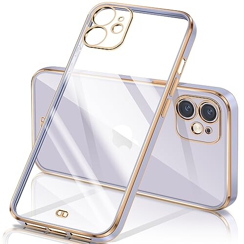 iphon 11 用 ケース クリア 透明 アイフォン11 カバー メッキ加工 耐衝撃 TPU ソフト 薄型 軽量 ストラ..