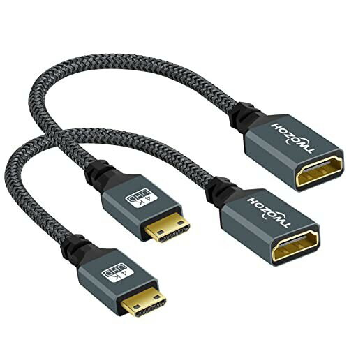 Twozoh Mini HDMI-HDMIA_v^[ 2pbN Mini HDMIIX-HDMIX ґgP[u 3D 4K 1080p rfIJ OtBbNXJ[h m[gp\R ^ubg HDTVvWFN^[ Kis