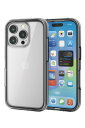 エレコム iPhone 16 Pro ケース 背面クリア 耐衝撃 衝撃吸収 全周エアーバッグ ハイブリッド 軽量 MUBRAIN ブラック×クリア PM-A24CHVAIR2BK