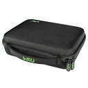 HSU 収納ケース gopro ハードケース GoPro Hero13/12/11/10/9/8/7/6/5対応 及び他のアクションカメラ 収納バッグ アクセサリー収納 防塵 防水 アクションカメラ用キャリーケース (中 グリーン)