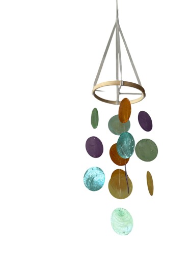 BEAGLE CAT 天然貝殻製ウィンドチャイム カラフル 貝殻風鈴 シェル おしゃれ 窓辺 かわいい 吊り下げ型