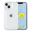 GUAGUA いphone 13mini ケース クリア ウェーブ iPhone13mini ソフト TPU 透明 ケース うねうね 人気 バンパー 耐衝撃 超軽量 薄型 ワイヤレス充電対応 ストラップホール付き アクスタが入る スマホ