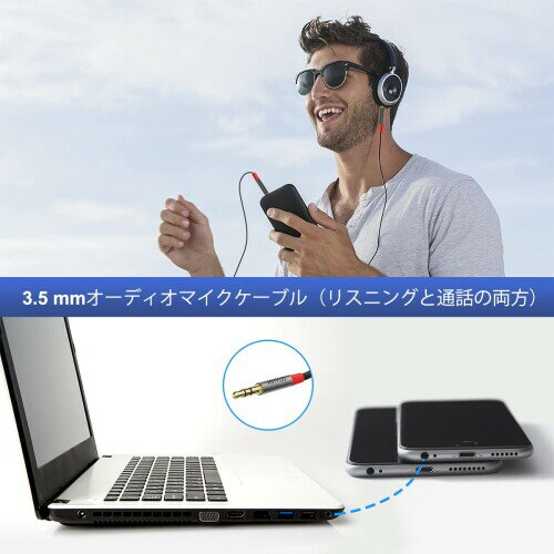 ANYPLUS 3.5mmオーディオジャックケーブル公対公 AUXケーブル iPhone イヤホンジャ...