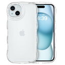 GUAGUA iPhone 15 Plus ケース クリア ウェーブ いphone 15Plus ソフト TPU 純透明 ケース うねうね 人気 バンパー 耐衝撃 超軽量 薄型 ワイヤレス充電対応 ストラップホール付き 楕円形カメラ アイ
