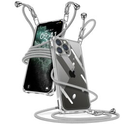 iPhone 11 Pro ケース クリア ショルダー iPhone11Pro スマホケース アイフォン11Pro カバー 肩掛け 斜めかけ 縄掛けケース 透明 薄型 軽量 TPU 携帯ケース 紐付き 斜めがけ 織りストラップ付き 長