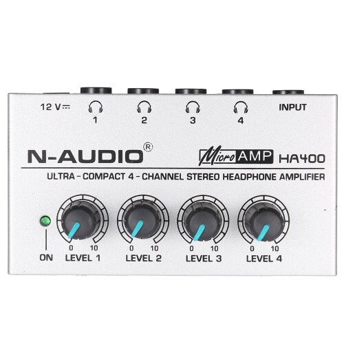 N-AUDIO HA400 4チャンネル ヘッドフォンアンプ オーディオ ステレオ 電源アダプタ付き楽器・音響機器 mabashistore-10354084 まばし商店 サンプル画像2