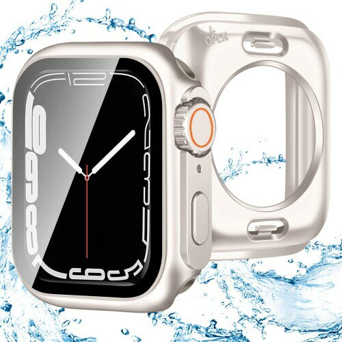 CABOBE 対応 Apple Watch ケース 41mm 防水ケース 360ど度 Apple Watch Ultra風ケース アップルウォッチ9/8/7 カバー Apple Watch 9/8/7 カバー 対応 アップルウォッチ ケース ガラスフィルム 一体型 PC素材