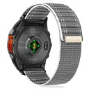 RosMank 26mm Quickfit ナイロン バンド Garmin Fenix 8 AMOLED 51mm/7X Pro/7X/6X Pro/6X 対応、波型交換用ストラップ Enduro 3/Descent Mk3i/Instinct 2X/Tactix 7/Quatix 7X (グレー)