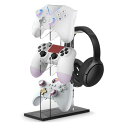 Folgtek コントローラースタンド 3層 ヘッドホンスタンド 収納 ゲームコントローラースタンド 卓上置き式 滑り止め PS5 PS4 Switch対応
