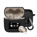 BUITFOU JBL TOUR PRO 3 ケース TOUR PRO 3 保護カバー TOUR PRO 3 ケース 柔らかい シリコン製 落下防止 キズ防止 耐衝撃 防塵 軽量 装着充電可能 カラビナ付き 紛失防止(ブラック)