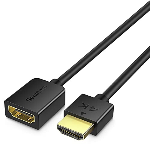 Senetem HDMI 延長 ケーブル 2m HDMI2.0 (HDMI オス-メス)ハイスピード 線径4.8mm，Fire TV Stick、HDTV、PC、PS4/PS3など対応 (2m)