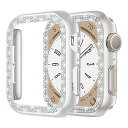 for アップルウォッチ カバー 44mm 40mm 45mm 41mm、2PCS女性ハードブリングケース+ガラススクリーンプロテクターカバーコンパチブルApp...