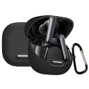 BUITFOU For Anker Soundcore Liberty 4 NC ケース Liberty 4 NC 保護カバー Liberty 4 NC ケース 柔らかい シリコン製 落下防止 キズ防止 耐衝撃 防塵 軽量 装着充電可能 カラビナ付き 紛失防止(ブラック)