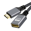 (SZSL) Mini HDMI(オス) to HDMI(メス)変換アダプタ HDビデオデータアダプタライン 3D/4K@60Hz ハイスピード ミニHDMI変換アダプタ グレー 20cm
