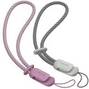 SURPHY ハンドストラップ 2本セット 長さ調整可能 携帯電話/カメラ/USBメモリ/鍵マスコット/キーなどにも適応 携帯ストラップ スマホひも (ピンクパープル&グレー)