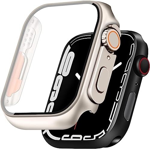 ILYAML for Apple Watch ケース 40mm 41mm 44mm 45mm 対応 と互換性があり 数秒で Ultra シリーズの外観に変換できます ガラスフィルム 一体型 apple watch 用 カバー アップルウォッチ ケース 傷防止 耐衝