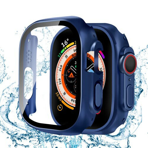 YUGYUG 対応 Apple Watch ケース Ultra 3/2/1 Apple Watch カバー PC素材 IP68 防水 アップルウォッチ ケース ガラスフィルム 一体型 日本旭硝子材 二重構造 アップルウォッチ カバー 全面保護 強化ガラ
