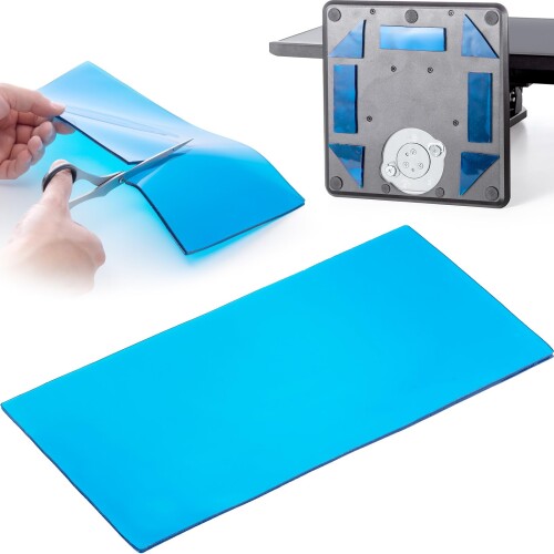 イーサプライ 耐震マット ジェル 転倒防止 震度7対応 耐荷重100kg フリーカット 30×15cm 厚さ3mm 水洗い可 大判 家具 冷蔵庫 テレビ ブルー EEX-EQ01BL