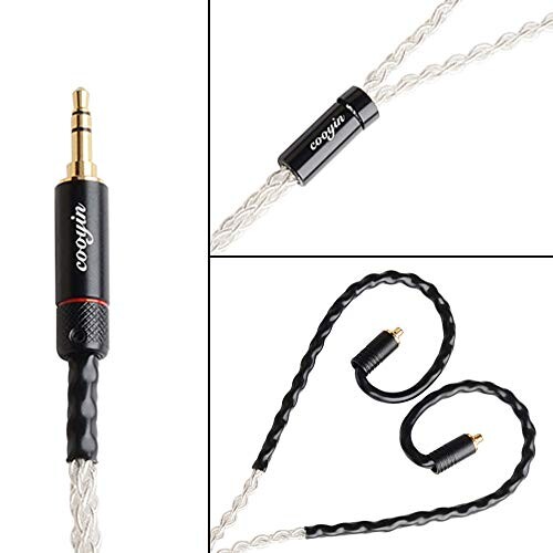 cooyin リケーブル 2pin 0.78mm イヤホンケーブル アップグレードケーブル 銀メッキ単結晶銅 カスタム2ピン採用 Westone用 W4R UM3X UM3RC JH13 JH16 ES3など適合 3.5mm