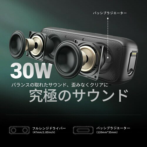 BOGASING G6 Bluetoothスピーカー ポータブルワイヤレススピーカー 30W 大音量 35時間の連続再生 DSP技術搭載 ワイヤレスステレオ機能 IPX6 防水 ぶるーとぅーすすぴーかー Bluetooth 5.3 内蔵マイク mabashistore-10205257 まばし商店 サンプル画像2