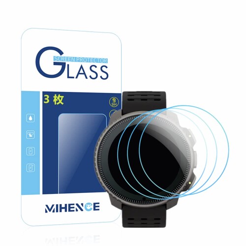 Mihence Compatible with Suunto Vertical 保護フィルム 9H ガラス保護フィルム 対応 スント Vertical GPS Smartwatch スマート腕時計 2.5Dラウンドエッジ ウォッチ指紋防止保護膜