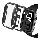 Hianjoo 2枚入り Apple Watch 対応 ケース Series 10 46mm 保護カバー+フィルム 一体型 Apple Watch 10 46mm 対応 カバー 保護フィルム PC素材のフレーム 全面保護 衝撃吸収 高感度タッチ (ブラック+ブラッ(2)