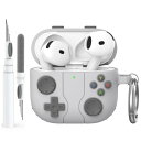 AhaStyle AirPods 4 ケースカバー クリーニングキット付き レトロな携帯ゲーム機デザイン AirPods第4世代ケース ソフトシリコン保護カバー...