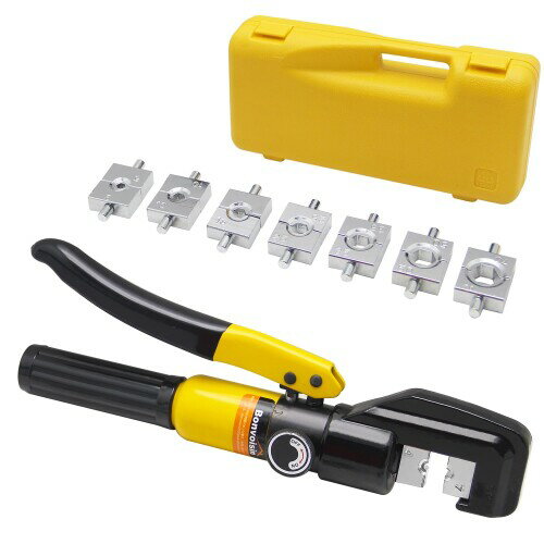 Bonvoisin 油圧式圧着工具 圧着ペンチ ハイドロプライヤー 4~70mm?裸圧着銅/アルミ端子用 8種類ダイス ..