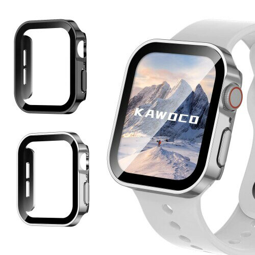 Kawoco アップルウォッチ 防水 カバー 保護 iWatch 42mm Series 10 直角エッデザイン apple watch 用 ケース 対応 42mm ブラック と シルバー