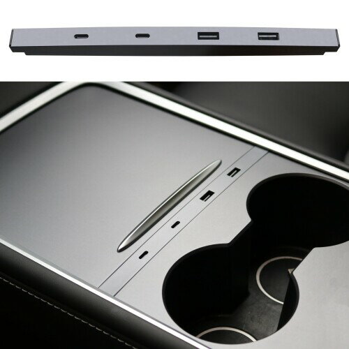 Leikaendi テスラモデルY 2021-2024およびモデル3 2021-2023のための車USBのハブの充電器、サポートUSB..