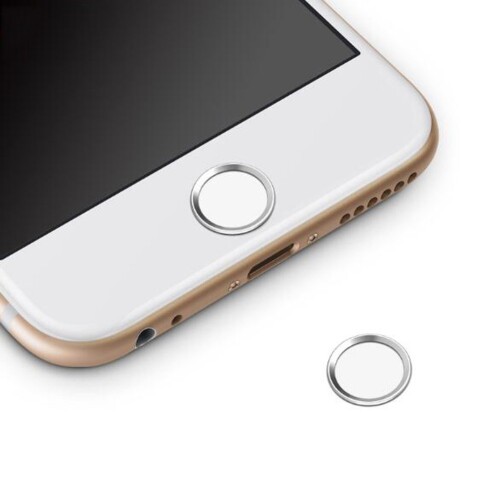 ホームボタンシール Sakulaya 指紋認証可能 iPhone SE iPhone8 Plus iPhone7 iPad pro iPad miniなど対応 ホームボタンシール（シルバーフレーム/ホワイト) 素材:アルミニウム(フレーム)...