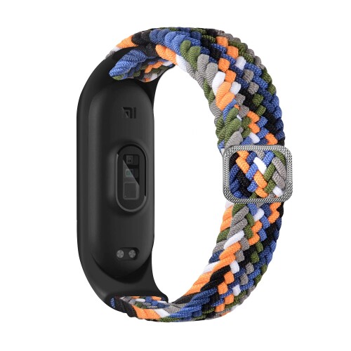 (LUVIIZ) 適用Xiaomi Mi band 7 バンド ナイロン製 長さ調節可 Mi Band 7 ベルト 編組バンド ブレイデ..