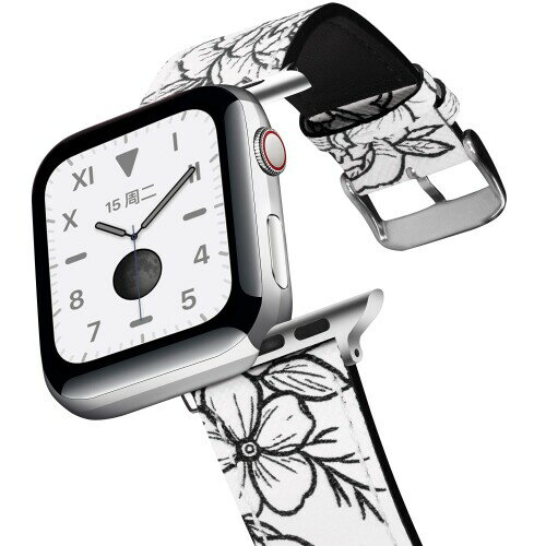 楽天まばし商店Caunedy 革のベルトはApple Watchベルト38mm 40mmと互換性があり,iWatch Series SE / 6/5/4/3/2/1用の柔らかく 本革バンド （38/40mm, インクの花）