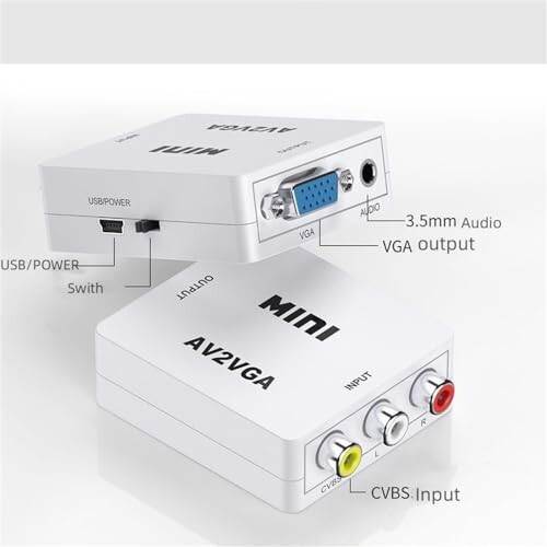 SAIZHUO ミニVGA - ビデオコンバーター コンポジットAV - VGAアダプター TV SetTop...